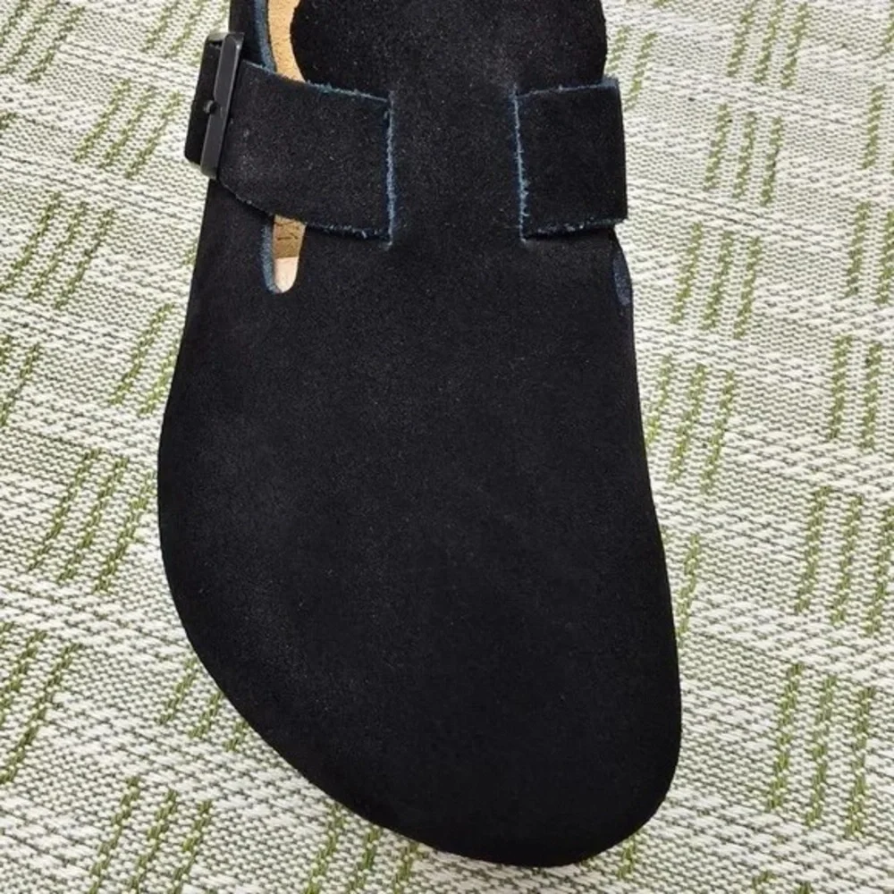 🎁Women's Birkenstock Boston Clogs - Black Suede, Narrow Fit
